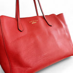 Load image into Gallery viewer, Gucci Swing Tote Medium Red Grained Leather
