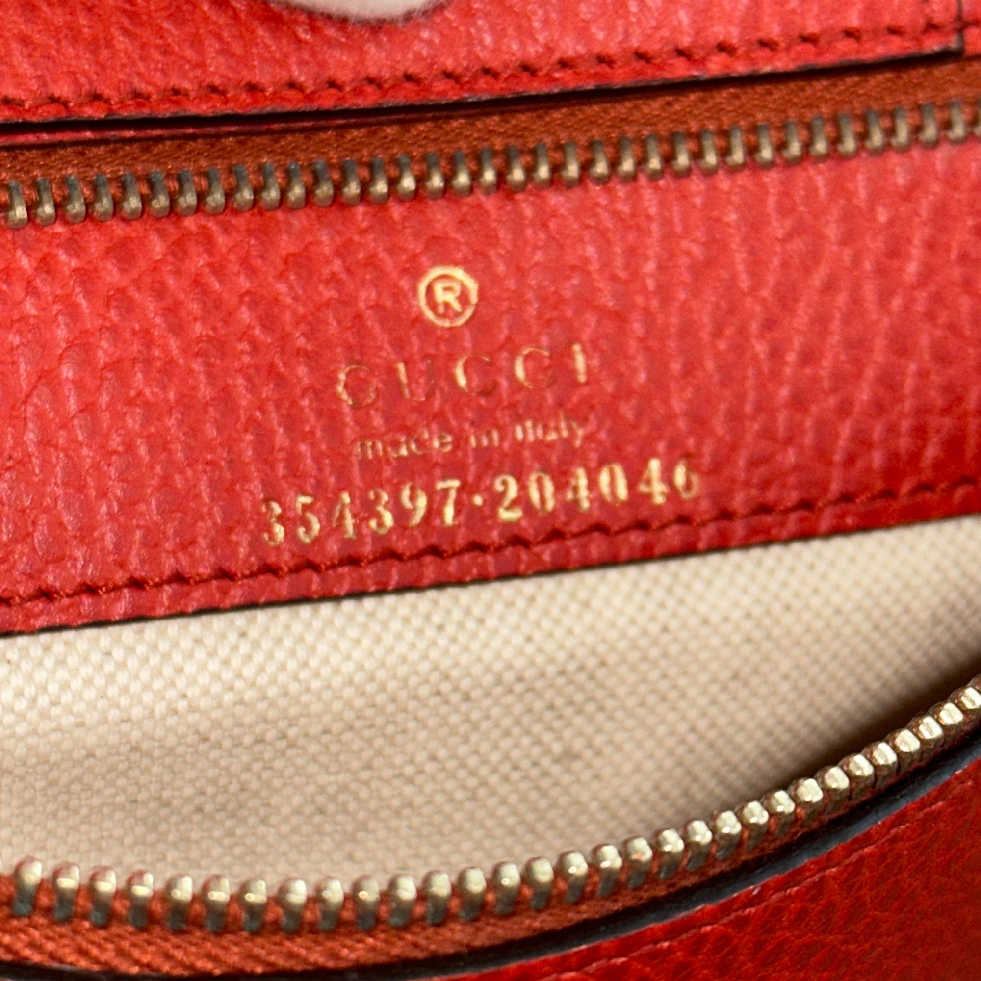 Gucci Swing Tote Medium Red Grained Leather