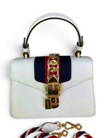 Load image into Gallery viewer, Gucci Mini Sylvie Bag, White Calfskin Leather, Goldtone Hardware
