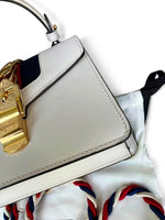 Load image into Gallery viewer, Gucci Mini Sylvie Bag, White Calfskin Leather, Goldtone Hardware
