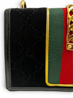 Load image into Gallery viewer, Gucci Sylvie Small Crossbody Bag in Black GG Velvet, Gold-tone Hardware
