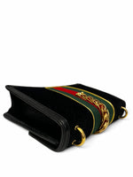 Load image into Gallery viewer, Gucci Sylvie Small Crossbody Bag in Black GG Velvet, Gold-tone Hardware
