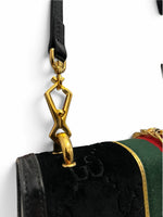 Load image into Gallery viewer, Gucci Sylvie Small Crossbody Bag in Black GG Velvet, Gold-tone Hardware
