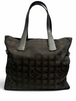 Load image into Gallery viewer, Chanel New Travel Line Vintage Nylon Tote, Chocolate Brown
