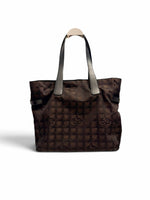 Load image into Gallery viewer, Chanel New Travel Line Vintage Nylon Tote, Chocolate Brown
