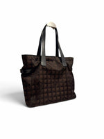 Load image into Gallery viewer, Chanel New Travel Line Vintage Nylon Tote, Chocolate Brown
