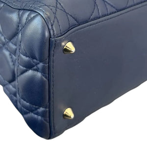 Christian Dior Lady Dior Medium Lambskin Navy Blue GHW