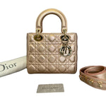 将图片加载到图库查看器，Christian Dior Lady Dior My ABCDior Small Lambskin Cannage Rose Gold GHW
