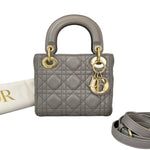 Load image into Gallery viewer, Christian Dior Mini Lady Dior Lambskin Grey GHW
