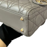 Load image into Gallery viewer, Christian Dior Mini Lady Dior Lambskin Grey GHW
