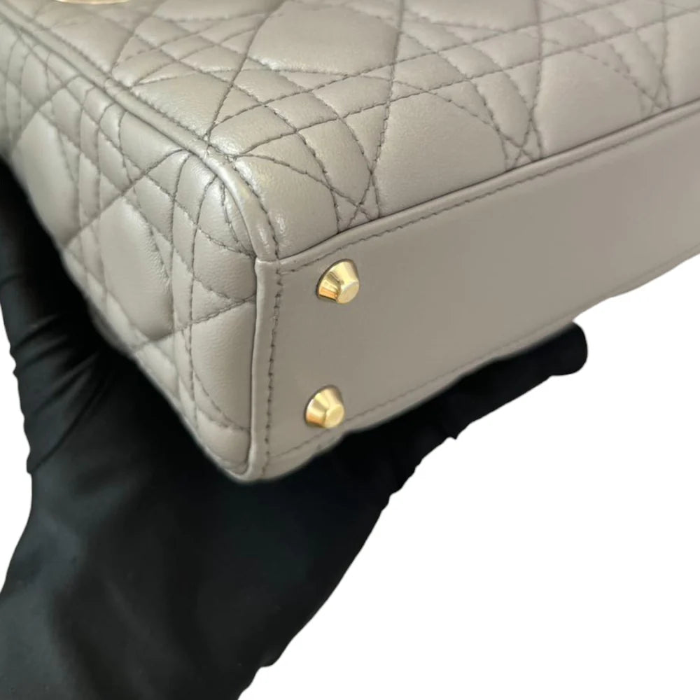 Christian Dior Mini Lady Dior Lambskin Grey GHW