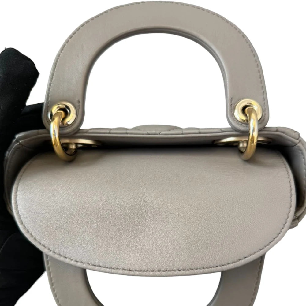 Christian Dior Mini Lady Dior Lambskin Grey GHW