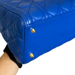 Load image into Gallery viewer, Lady Dior Medium Lambskin Cannage Electric Blue GHW
