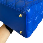 Load image into Gallery viewer, Lady Dior Medium Lambskin Cannage Electric Blue GHW
