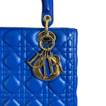 Load image into Gallery viewer, Lady Dior Medium Lambskin Cannage Electric Blue GHW
