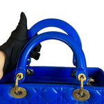 Load image into Gallery viewer, Lady Dior Medium Lambskin Cannage Electric Blue GHW
