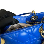 Load image into Gallery viewer, Lady Dior Medium Lambskin Cannage Electric Blue GHW
