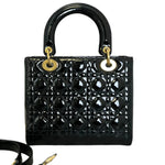 Charger l&#39;image dans la galerie, Lady Dior Medium Patent Quilted Black GHW
