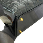 将图片加载到图库查看器，Lady Dior Medium Patent Quilted Black GHW
