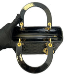 Charger l&#39;image dans la galerie, Lady Dior Medium Patent Quilted Black GHW
