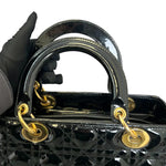 将图片加载到图库查看器，Lady Dior Medium Patent Quilted Black GHW
