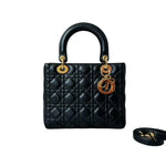 Load image into Gallery viewer, Lady Dior Medium Lambskin Quilted Black GHW
