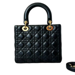 Load image into Gallery viewer, Lady Dior Medium Lambskin Quilted Black GHW
