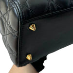 Load image into Gallery viewer, Lady Dior Medium Lambskin Quilted Black GHW
