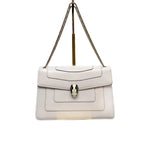 Charger l&#39;image dans la galerie, Bulgari Serpenti Forever Shoulder Bag, White Calfskin, Palladium Hardware
