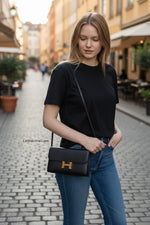 将图片加载到图库查看器，Hermes Constance To Go Noir/Black Epsom Leather, Rose Gold-plated Hardware
