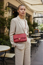 Load image into Gallery viewer, Chanel Timeless Classic Medium M/L Red Exotic Leather Gold-tone Hardware
