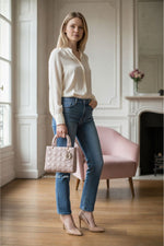 Charger l'image dans la galerie, Christian Dior Lady Dior Medium Pink Nude Lambskin Gold-tone Hardware
