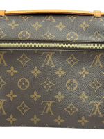 Load image into Gallery viewer, Louis Vuitton monogram handbag with gold zipper on a white background
