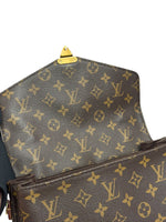 Load image into Gallery viewer, Brown Louis Vuitton monogram handbag with gold hardware on a white background

