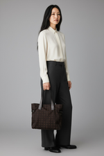 Load image into Gallery viewer, Chanel New Travel Line Vintage Nylon Tote, Chocolate Brown
