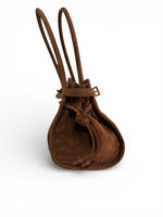Load image into Gallery viewer, Prada Medium Bonnie Shoulder Bag – Brown Suede Gold-tone Hardware
