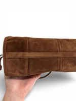 Load image into Gallery viewer, Prada Medium Bonnie Shoulder Bag – Brown Suede Gold-tone Hardware
