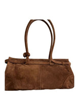 Load image into Gallery viewer, Prada Medium Bonnie Shoulder Bag – Brown Suede Gold-tone Hardware
