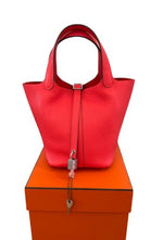 Load image into Gallery viewer, Hermès Picotin Lock 18 Mini – Rose Texas Clemence Leather, Palladium Hardware
