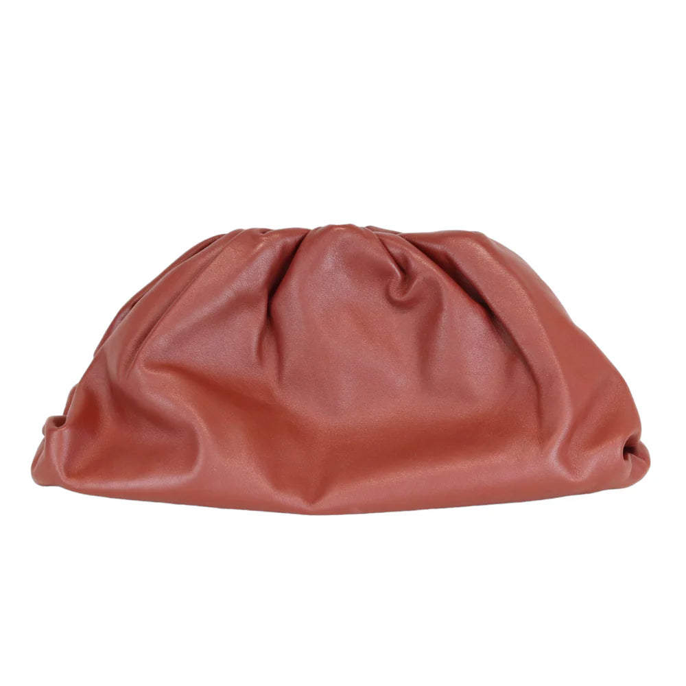 Bottega Veneta Butter Calf the Pouch Oversized Clutch Rust