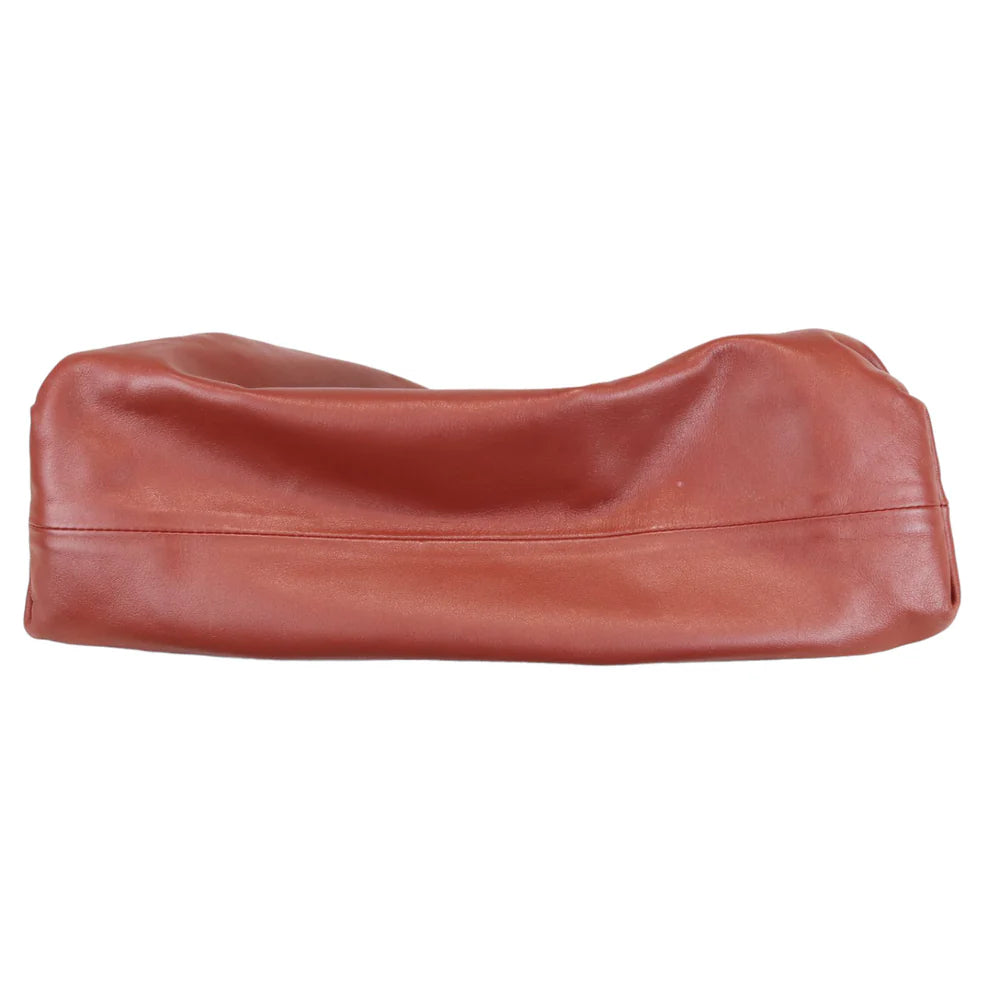 Bottega Veneta Butter Calf the Pouch Oversized Clutch Rust