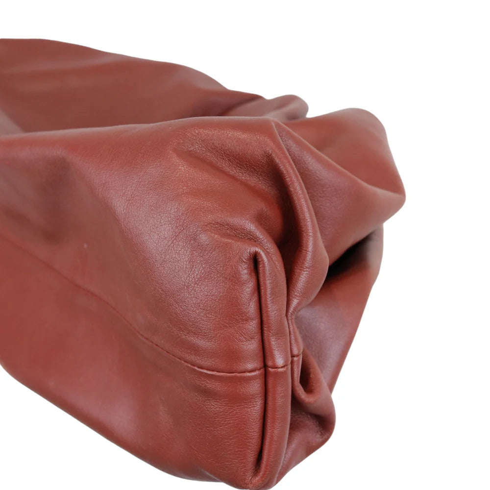 Bottega Veneta Butter Calf the Pouch Oversized Clutch Rust