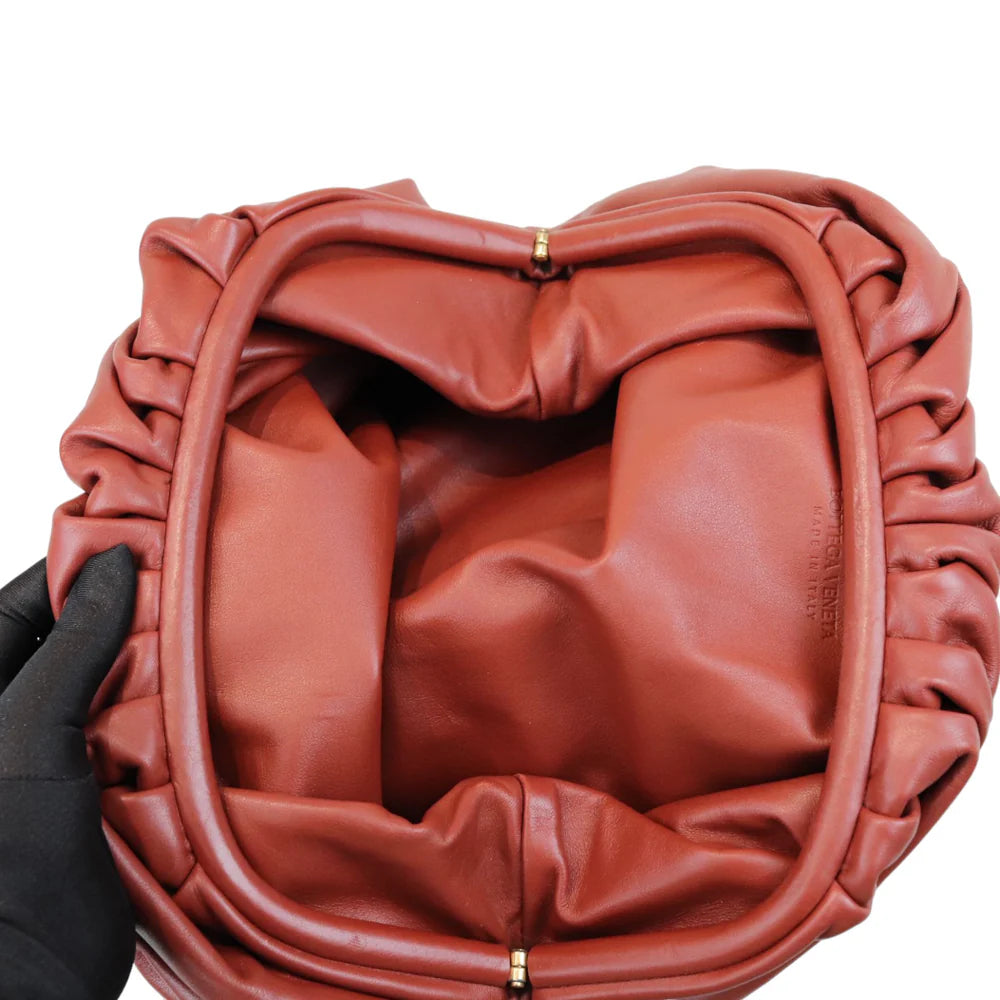 Bottega Veneta Butter Calf the Pouch Oversized Clutch Rust