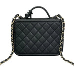 Load image into Gallery viewer, Caviar Quilted Medium CC Filigree Vanity Case Black GHW
