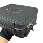 Load image into Gallery viewer, Caviar Quilted Medium CC Filigree Vanity Case Black GHW
