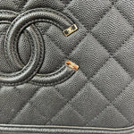 Load image into Gallery viewer, Caviar Quilted Medium CC Filigree Vanity Case Black GHW
