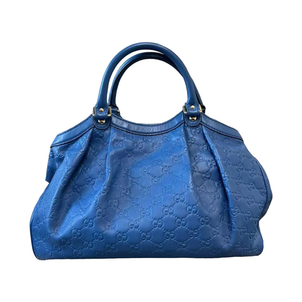 Sukey Tote Medium Guccissima Leather Blue SHW