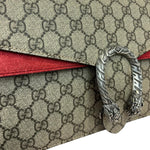 将图片加载到图库查看器，Gucci Dionysus Small Beige GG Supreme Monogram and Red Interior, Silver-tone Hardware
