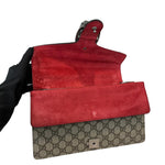 将图片加载到图库查看器，Gucci Dionysus Small Beige GG Supreme Monogram and Red Interior, Silver-tone Hardware
