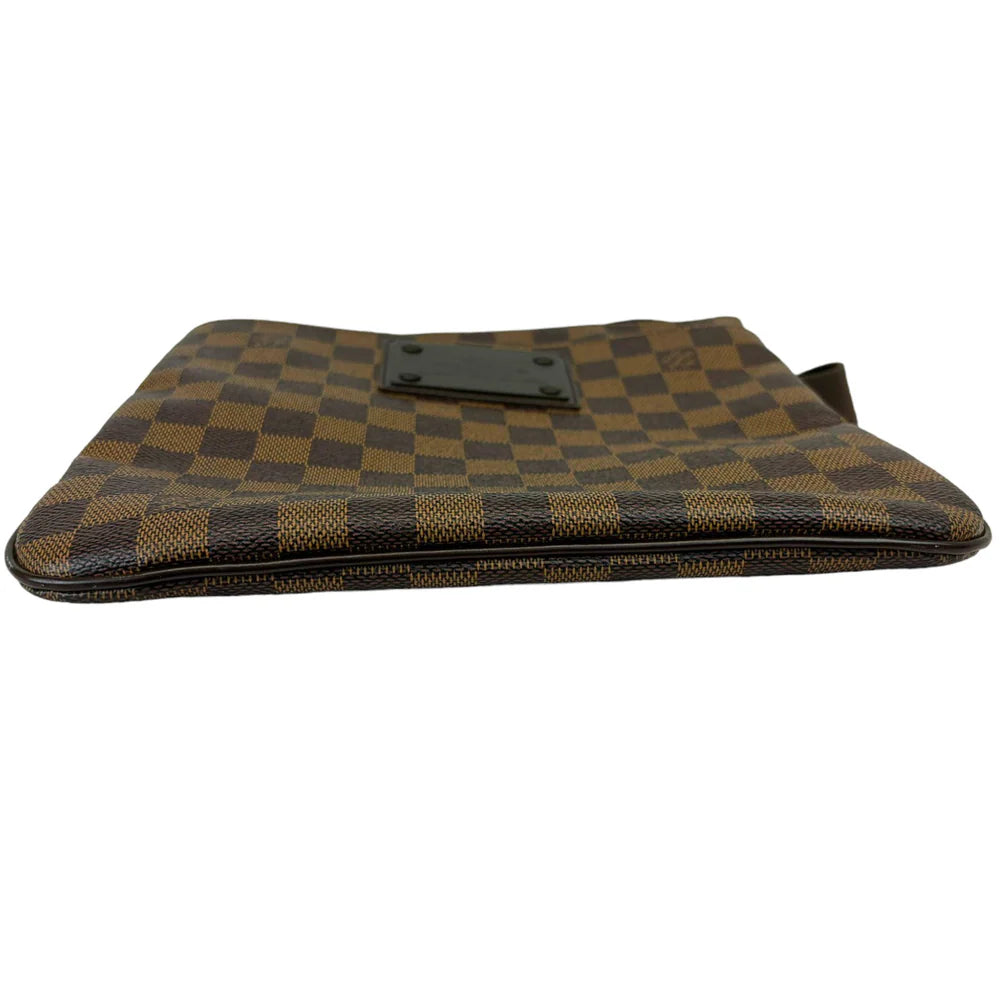 Louis Vuitton Brooklyn Flat Pochette Damier Ebene Brown Gold Tone Hardware